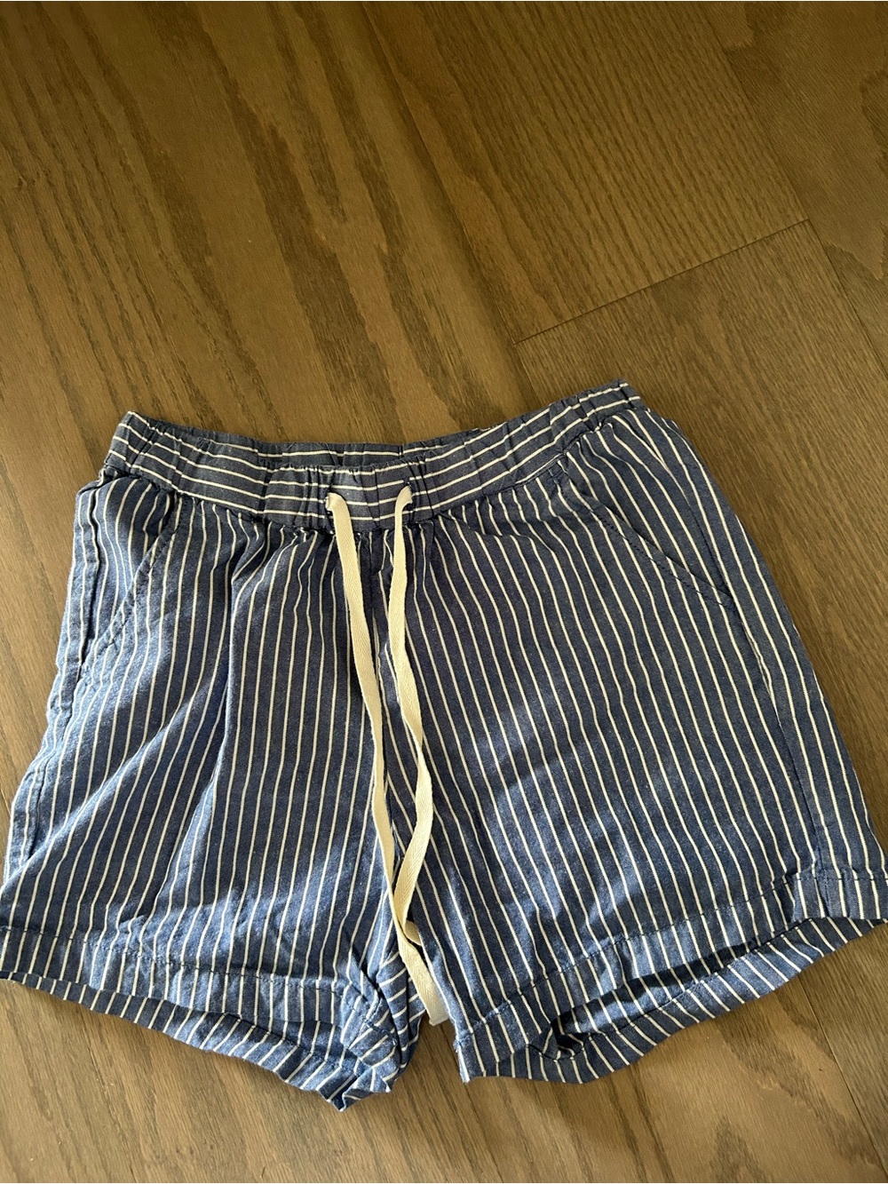 Striped Blue Kids Drawstring Shorts